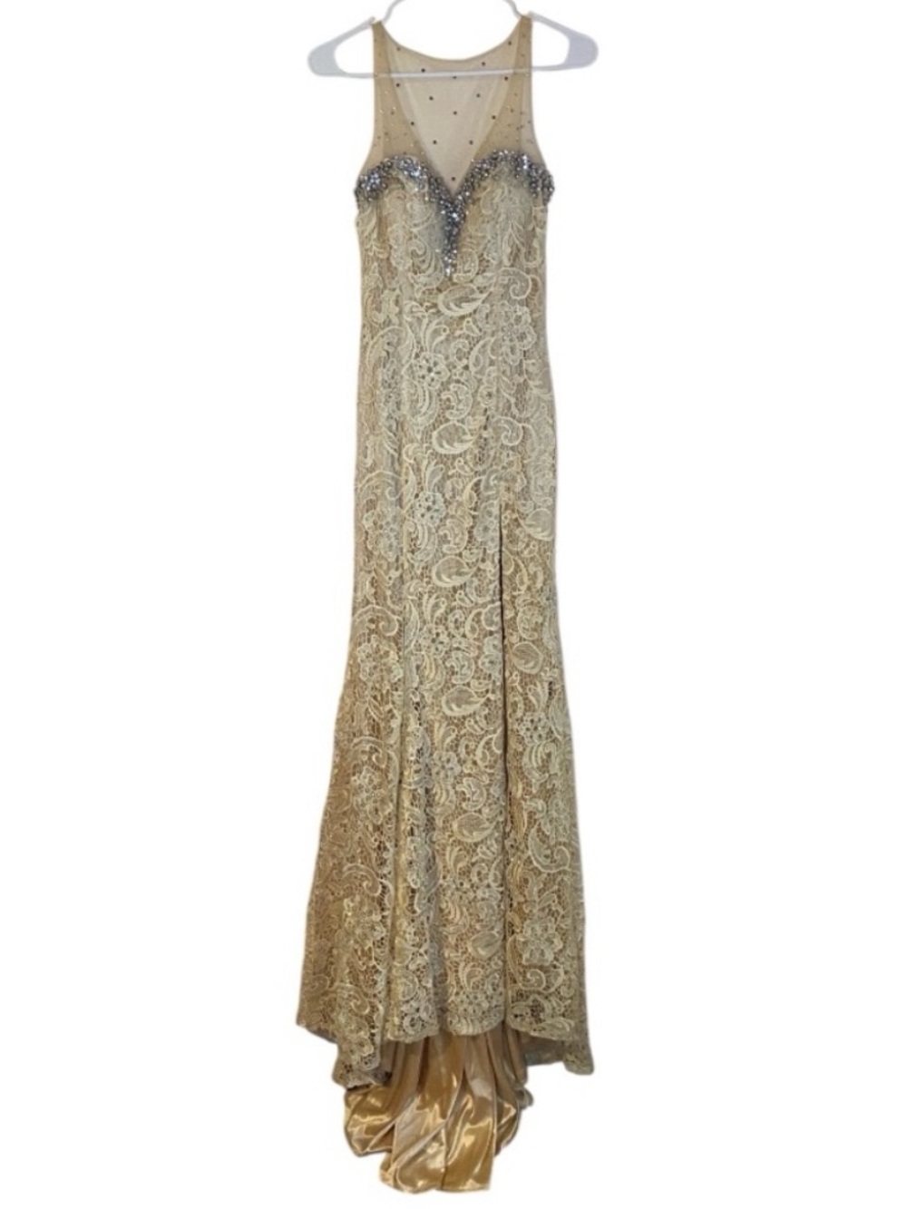 Panoply Elegant Cream Lace Gown size 4 - Picture 7 of 15